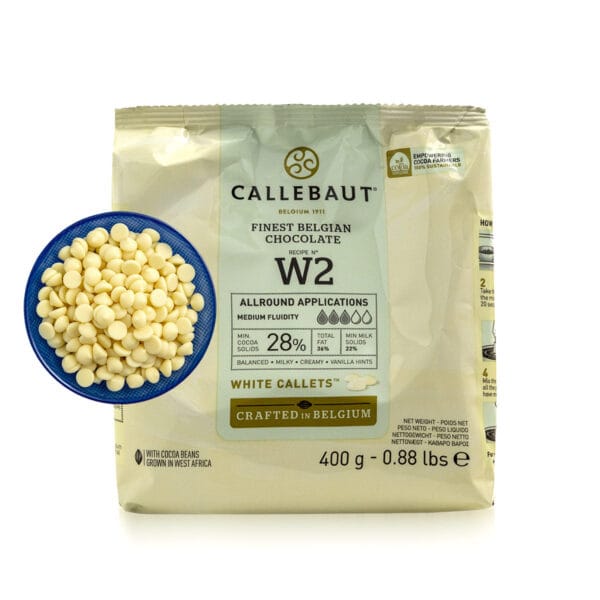 Ciocolata Alba Callebaut W2 cu 28% Cacao - (400g)